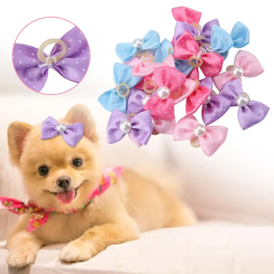 20pcs Pet Hair Clips Hair Barrette Pet Dogs Bows Rubber Band Cat Puppy Hair Clips Hairband Pet Grooming Accessories - Image 2