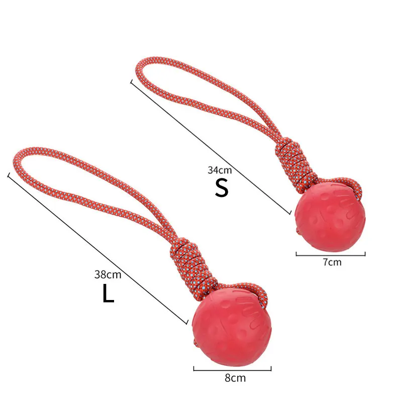 HOOPET Dog Toy Rubber Ball Bite-resistant Ball Toy for Dogs Puppy Teddy Pitbull Red Color Solid Ball S-XL Pet Supplies - Image 5