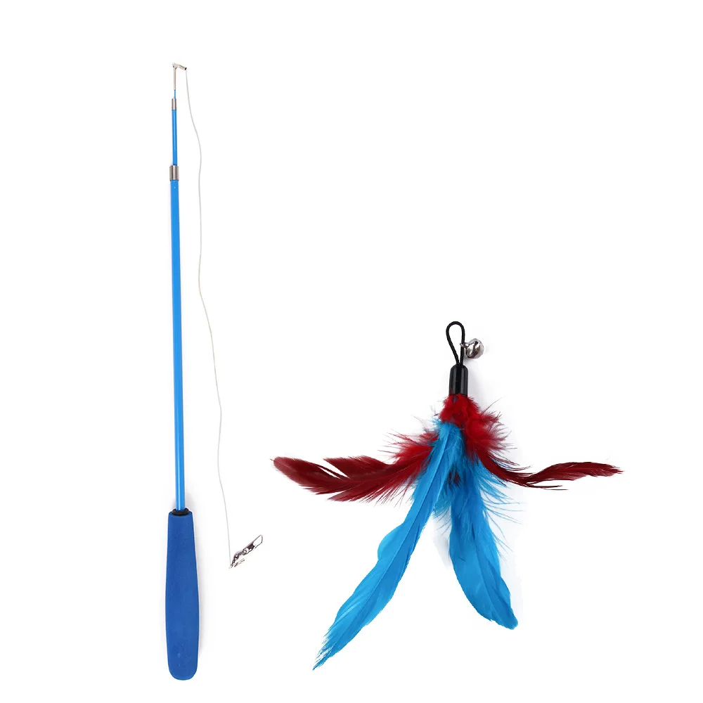 Cat Interactive Toy Feather Teaser Stick Wand Pet Retractable Feather Bell Refill Replacement Catcher Product for Cat Exercise - Image 4