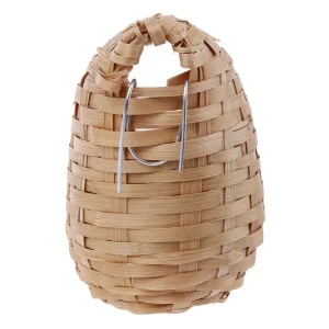 Natural Bamboo Bird House Hand Made Finch Hideout Cage Toy Outdoor Shelter 896B