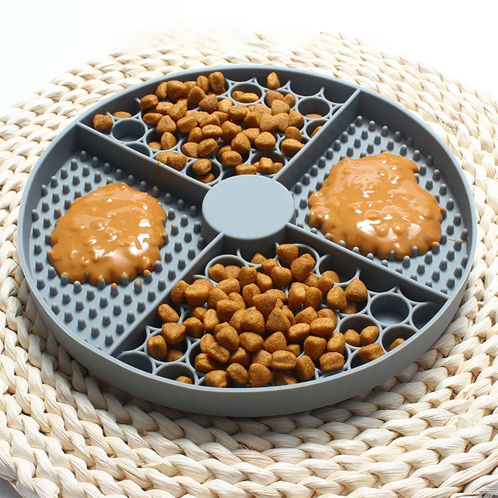 Pet Supplies Silicone Pet Licking Mat Cat Anti-choking with Slow Food Bowl Puppy Bath Distracted Licking Plate Cutlery Dog Bowl