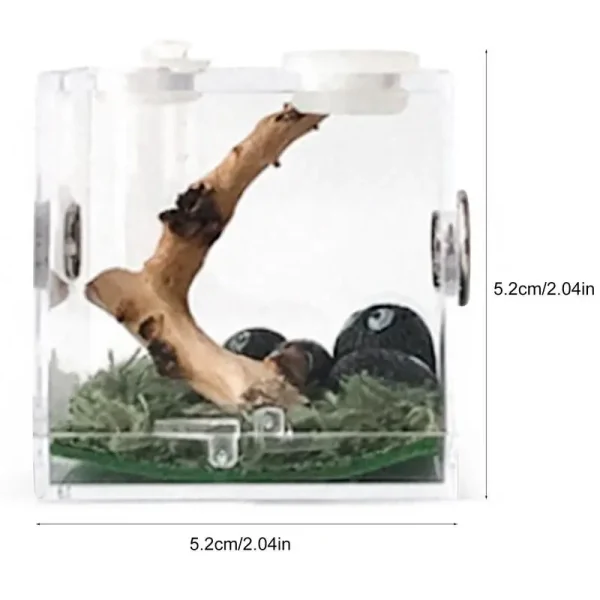 Reptile Acrylic Transparent Terrarium Habitat Breeding Box Reptiles Cage Mini Insect Feeding Box Small Animals Feeding Cage - Image 2