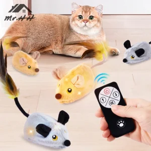 Electric Mouse Cat Toy Automatic Escape Robot Vibration Crawling Usb Rechargeable Plush Mouse Pet Interactive Plaything