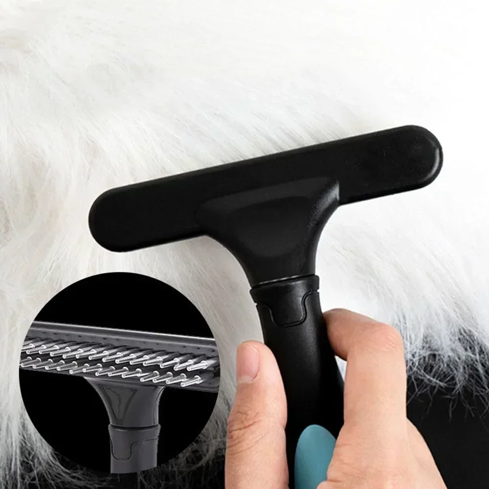 Dog Cats Short Long Hair Pet Brushes Shedding with Double Row PinsDog Rake Deshedding Dematting Brush Comb Undercoat Rake - Image 2