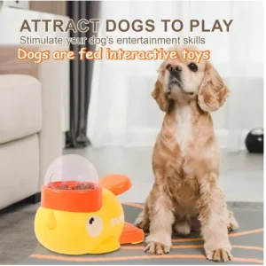 Feeders for Dogs Supplies Pet Intelligence Exercise Cartoon Little Yellow Duck Shape Interactive Dog Toy Anti-slip Design Toys