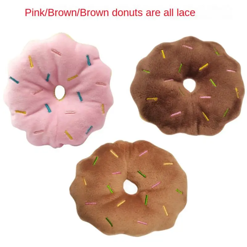 Soft Dog Donuts Plush Pet Dog Toys For Dogs Chew Toy Cute Puppy Squeaker Sound Toys Funny Puppy Small Medium Dog Interactive Toy - Image 3