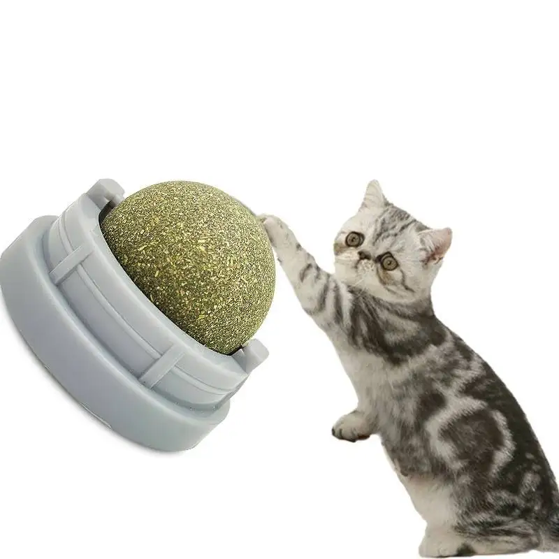 Natural Catnip Cat Wall Stick-on Ball Toy Scratchers Treats Healthy Natural Removes Balls To Promote Digestion Cat Grass Snack - Image 2