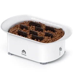 Slow Feeder Dog Bowl 4-Cup - Anti-Choke Non-Slip Suction Bowl, Adjustable Height Pet Food Dish for Small & Medium Dogs