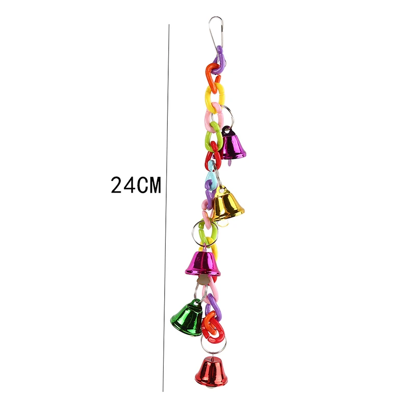 Birds Toys Funny Cockatiel Parakeet Conure Birds Bites Chew Bell Toy Acrylic Suspension Bridge Climbing Rope For Cages Swing Toy - Image 6