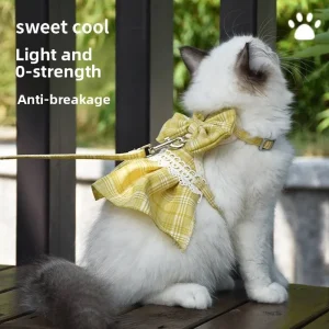 Pet cat clothes cat chest strap leash princess skirt dual-purpose pet clothes go out cat rope dog rope