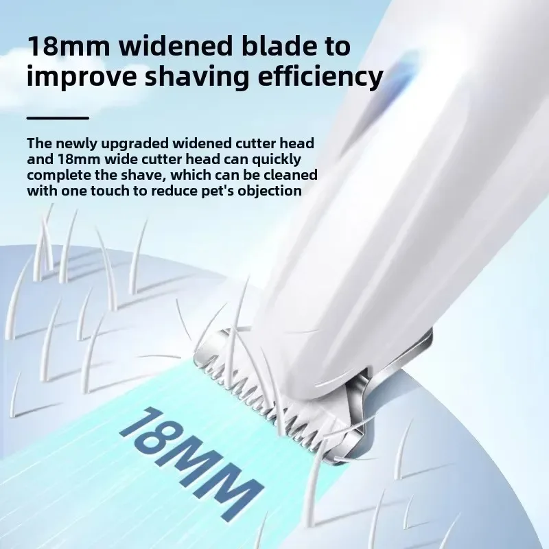Professional Dog Grooming Clippers & LED Light LCD Display 18mm Wide Blade for Paw Trimming Low Noise Cordless Pet Hair Trimmer - Image 2