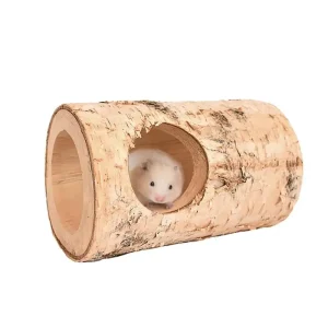 Birch Mouse Hole Natural Solid Wood Animal Tunnel Hamster Golden Bear Tree Hole Pipe Chew Toy Little Climbing Pet House