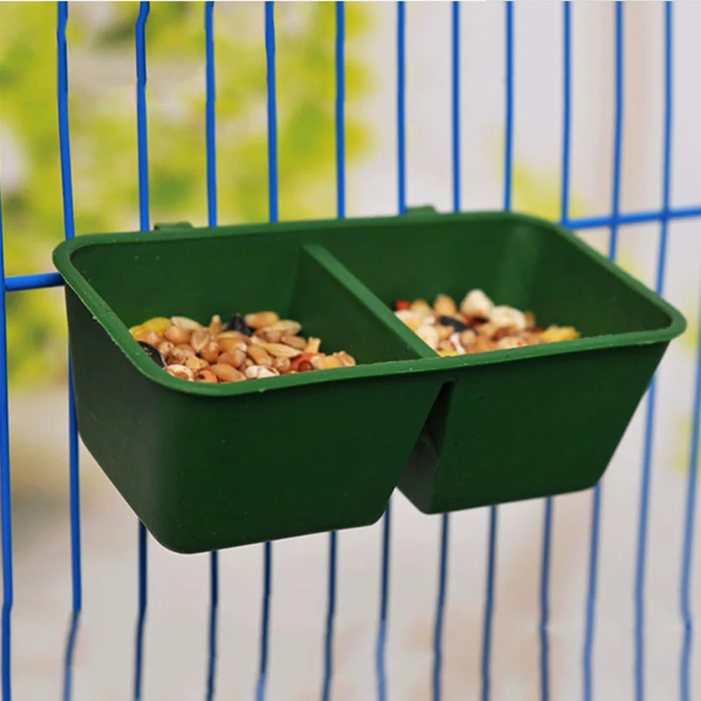 2In1 Bird Food Water Bowl Parrot Dual Feeding Cup Plastic Pigeons Cage Water Food Feeder Bird Parrot Pet Aviary Water Box Bowl - Image 2