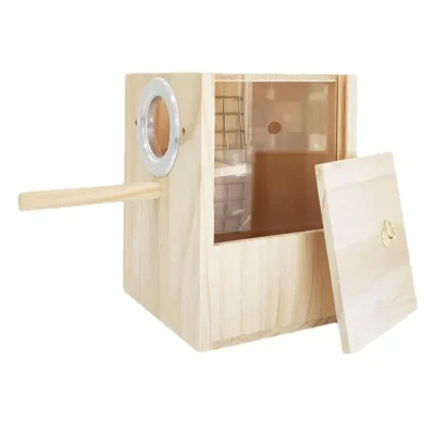 Wood Bird House Nest Birds Breeding Box Bird Parrot Breeding Decorative Cages Pet Accessories Home Balcony Decoration Mating Box