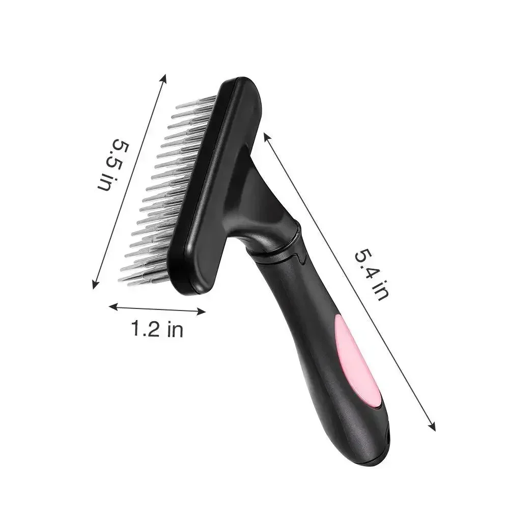 Dog Cats Short Long Hair Pet Brushes Shedding with Double Row PinsDog Rake Deshedding Dematting Brush Comb Undercoat Rake - Image 5