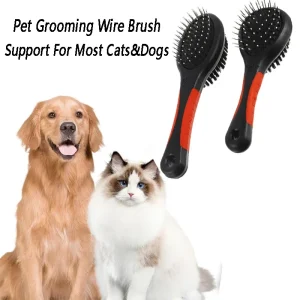Double Sided Dog Brush Two Sided Pin Bristle Pet Brush Pet Hair Comb Dense Bristle Brush Deshedding Dog Brush Dog Pin Brush