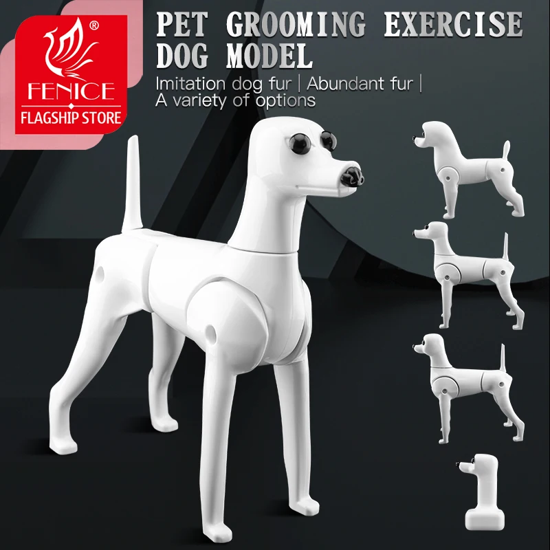 Fenice Pet Simulation Hair Grooming Fake Dog Model Practice Dog Standard Skeleton Model Dog Full Body Fake Hair - Image 3