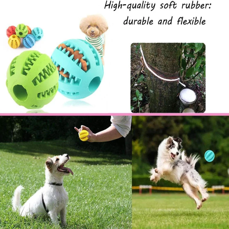 Dog Toy Ball Interactive Rubber Balls Puppy Chewing Toys Pet Tooth Cleaning Ball Cats Pets Food Treat Feeder Silicone Balls Toy - Image 2