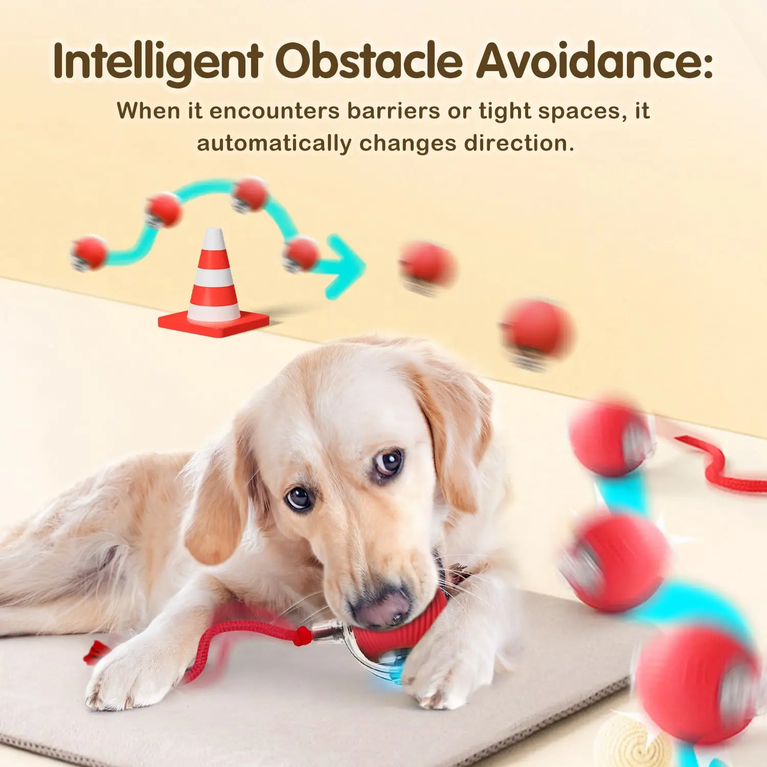 Cat Interactive Ball Toy, Automatic Rolling Ball with Tail, Rechargeable Smart Pet Interactive Toy, Intelligent Mouse for Cat - Image 5
