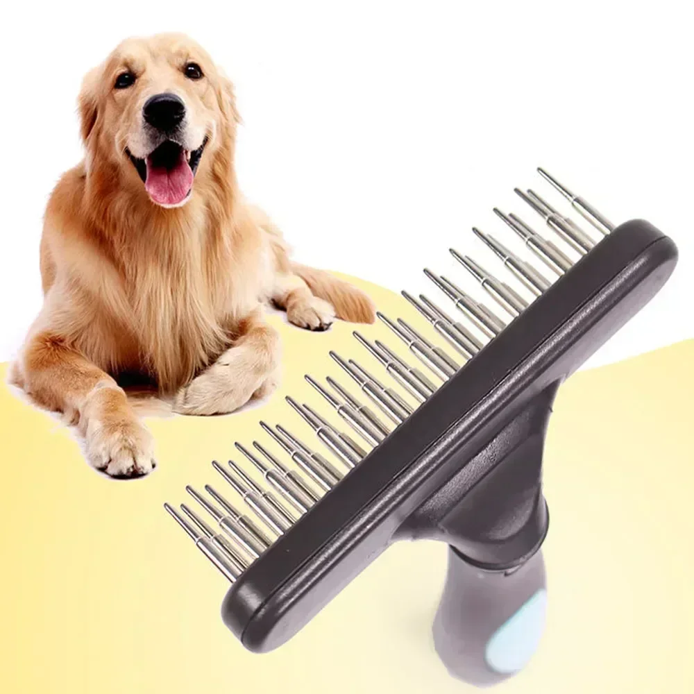Dog Cats Short Long Hair Pet Brushes Shedding with Double Row PinsDog Rake Deshedding Dematting Brush Comb Undercoat Rake - Image 6