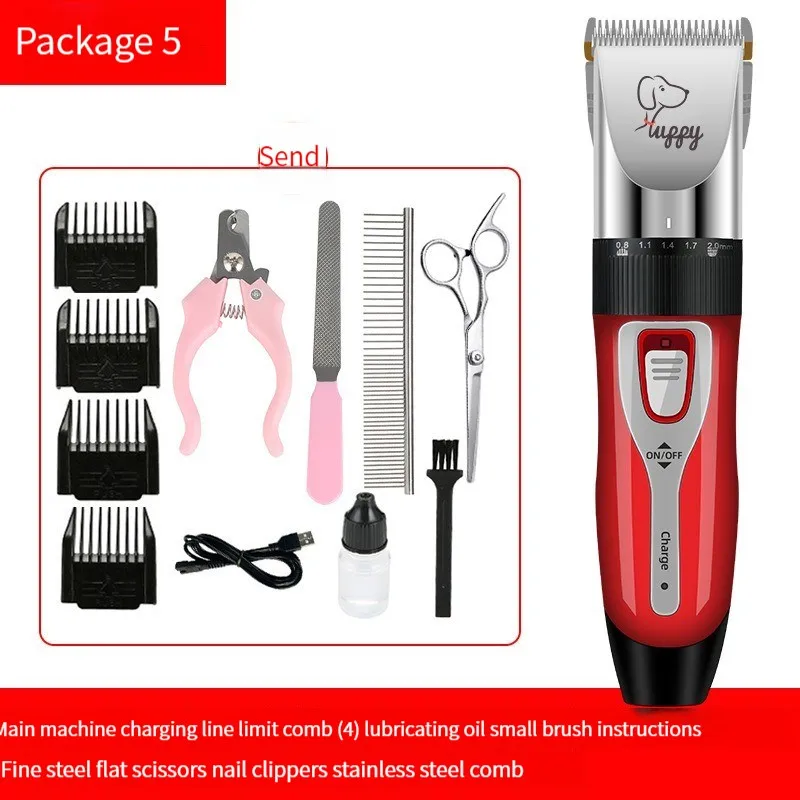 Dog Hair Clipper Pet Hair Trimmer Set Puppy Grooming Electric Shaver Ceramic Blade Cat Accessories Cordless Charging Professiona - Image 2