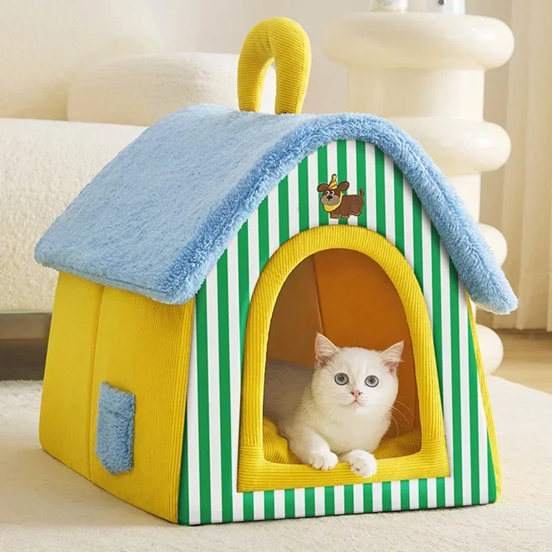 Foldable Dog House Kennel Bed Mat For Small Medium Dogs Cats Winter Warm Cat Bed Nest Pet Products Basket Pets Puppy Cave Sofa - Image 2