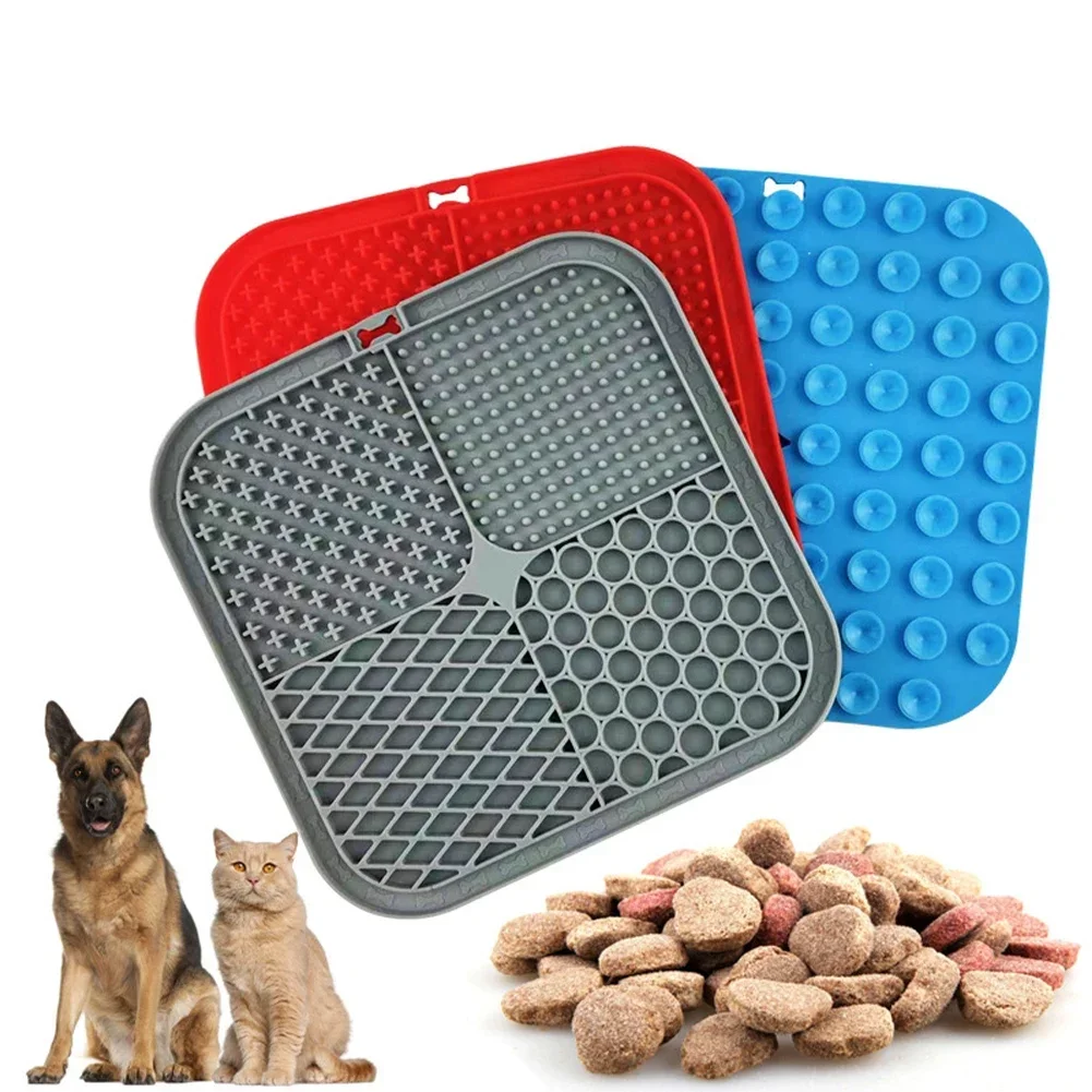 Pet Supplies Silicone Pet Licking Mat Cat Anti-choking with Slow Food Bowl Puppy Bath Distracted Licking Plate Cutlery Dog Bowl - Image 5