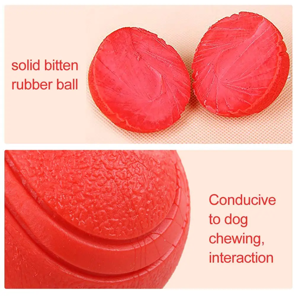 HOOPET Dog Toy Rubber Ball Bite-resistant Ball Toy for Dogs Puppy Teddy Pitbull Red Color Solid Ball S-XL Pet Supplies - Image 2
