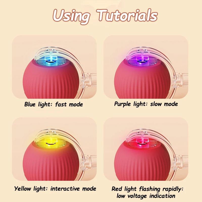 New Cat Interactive Ball Toy Automatic Rolling Ball Faux Tail Rechargeable Smart Pet Electric Toy Dog Cat Training Imitate Mouse - Image 6