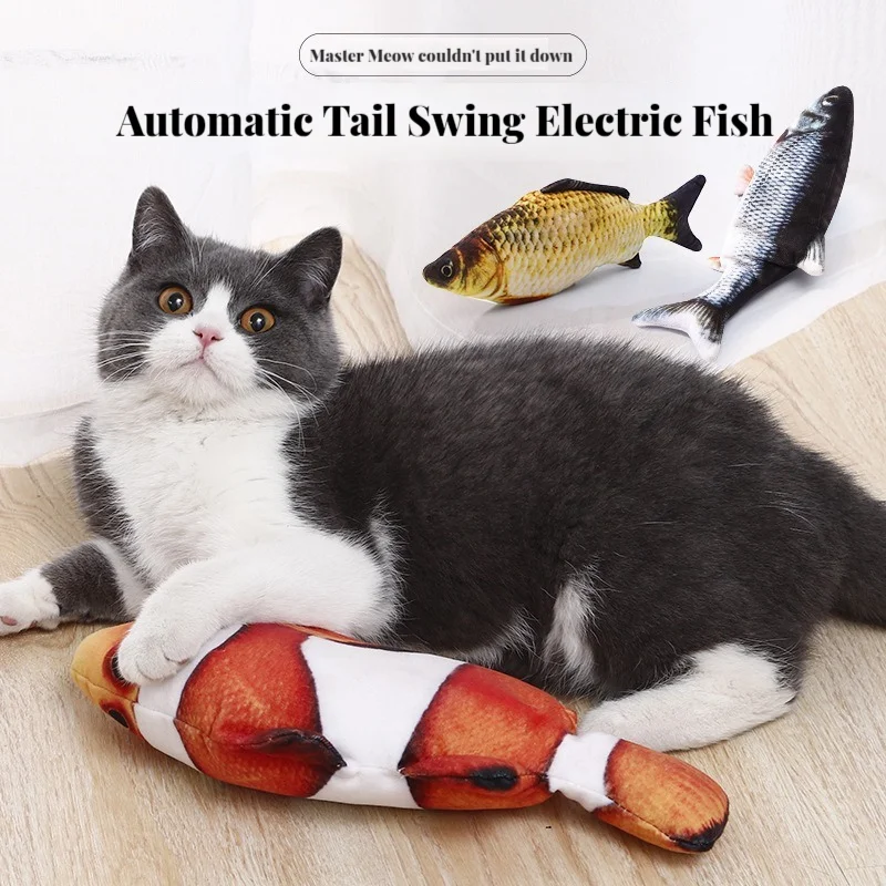 Electric Cat Toy Fish Pet Cat Toys Simulation Fish Swing Kitten Dance Fish Toy Funny Cats Chewing Playing Supplies USB Charging - Image 3
