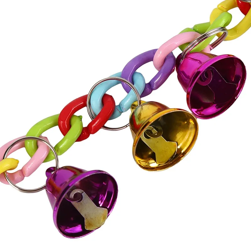 Birds Toys Funny Cockatiel Parakeet Conure Birds Bites Chew Bell Toy Acrylic Suspension Bridge Climbing Rope For Cages Swing Toy - Image 5