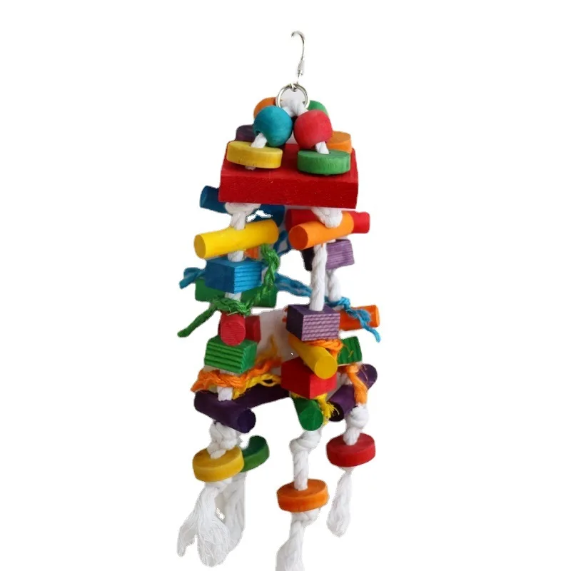 Parrot toys, Colorful wooden bird supplies, Unique shape, Diverse ways to play, Complete variety, Large parrot bite bird toys - Image 4
