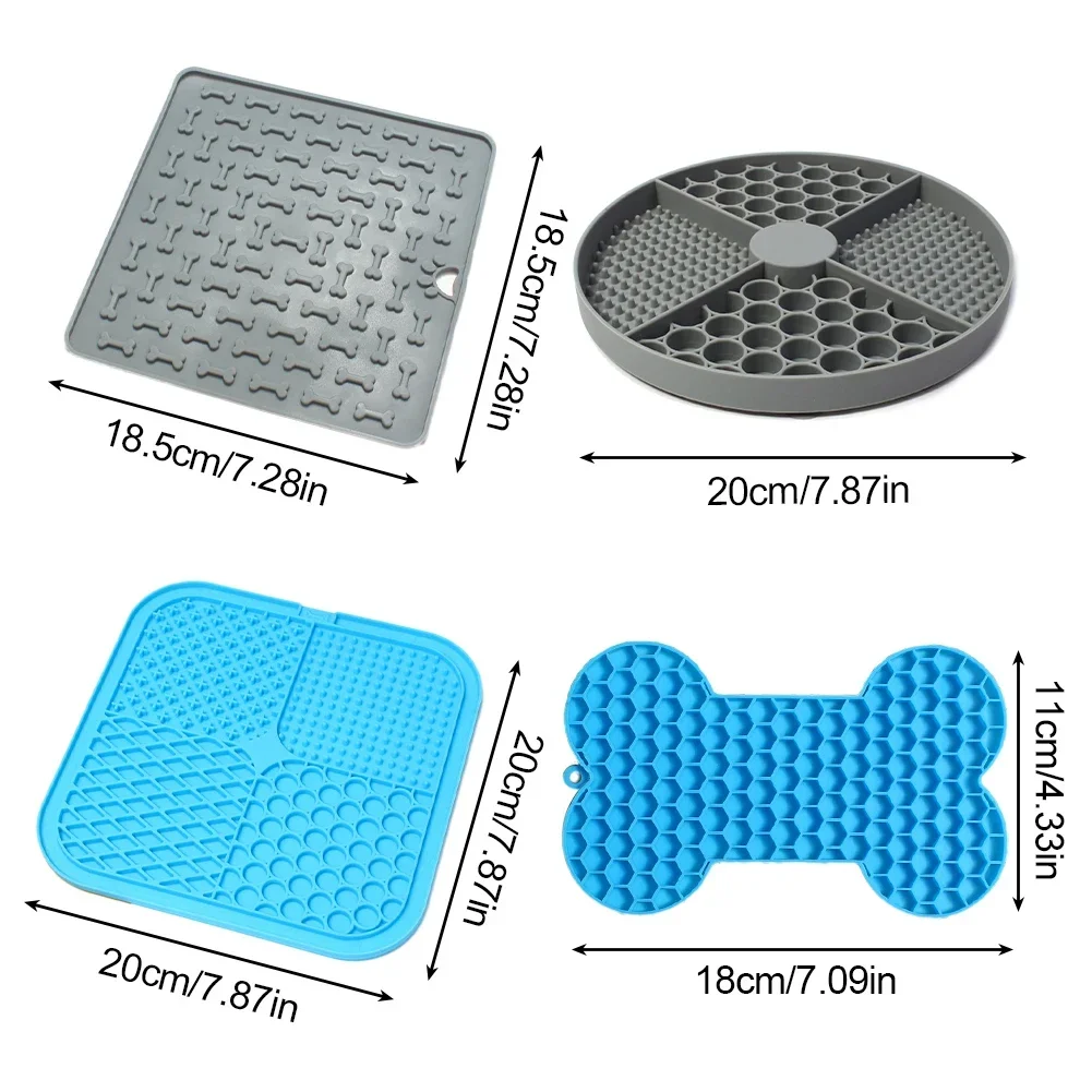 Pet Supplies Silicone Pet Licking Mat Cat Anti-choking with Slow Food Bowl Puppy Bath Distracted Licking Plate Cutlery Dog Bowl - Image 4