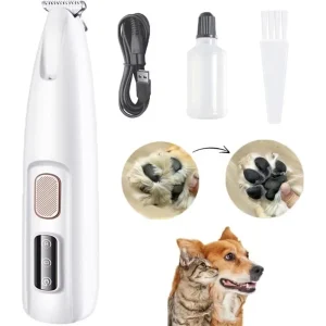 Electric Pet Dog Paw Trimmer Fully Waterproof Pet Hair Trimmer with LED Display Dog Cat Clippers for Grooming Widen Blade
