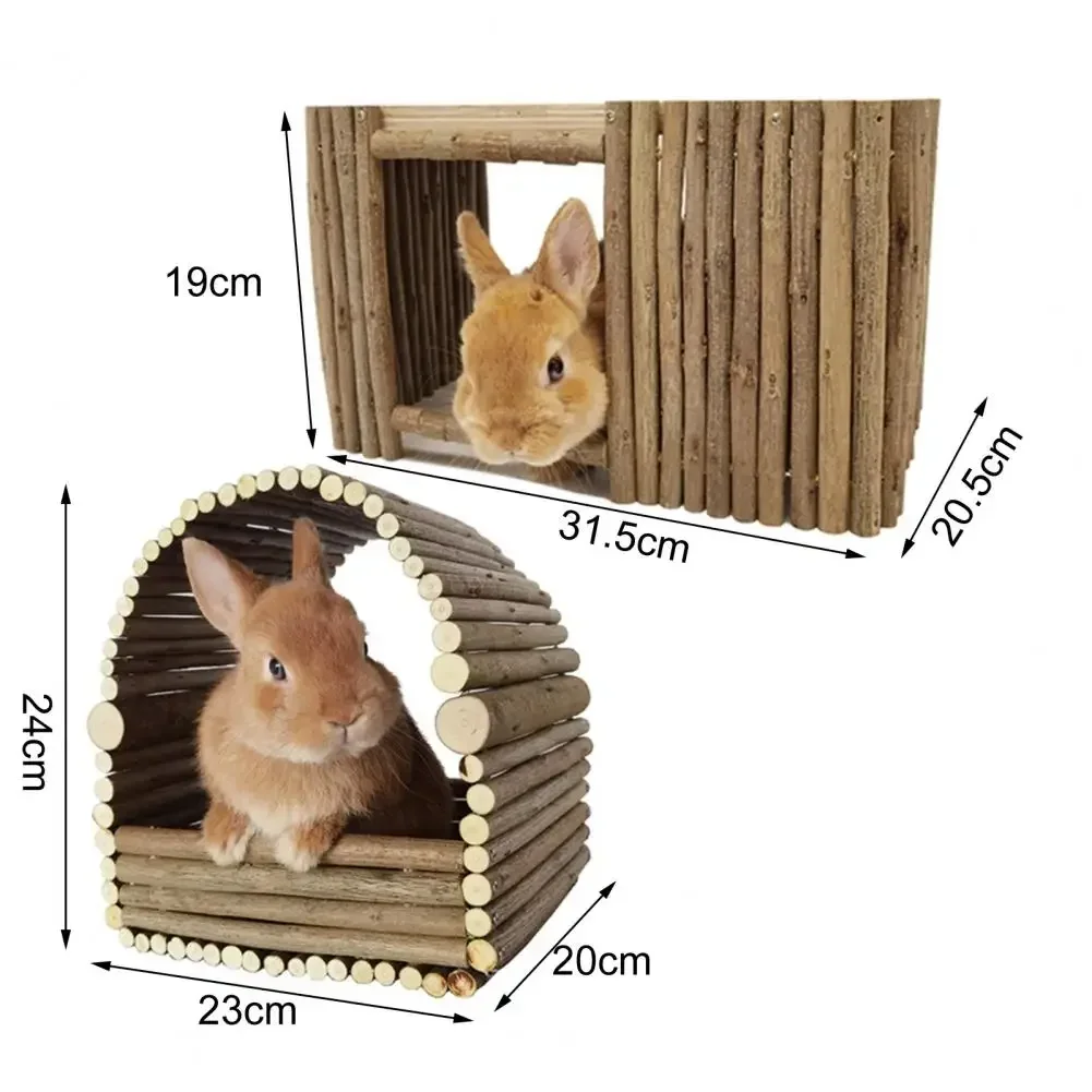 Rabbit Hamster House Teeth Grinding Natural Wood Branches Weaving Hut Chinchilla Nest Hideout Habitat Small Pet Supplies - Image 6
